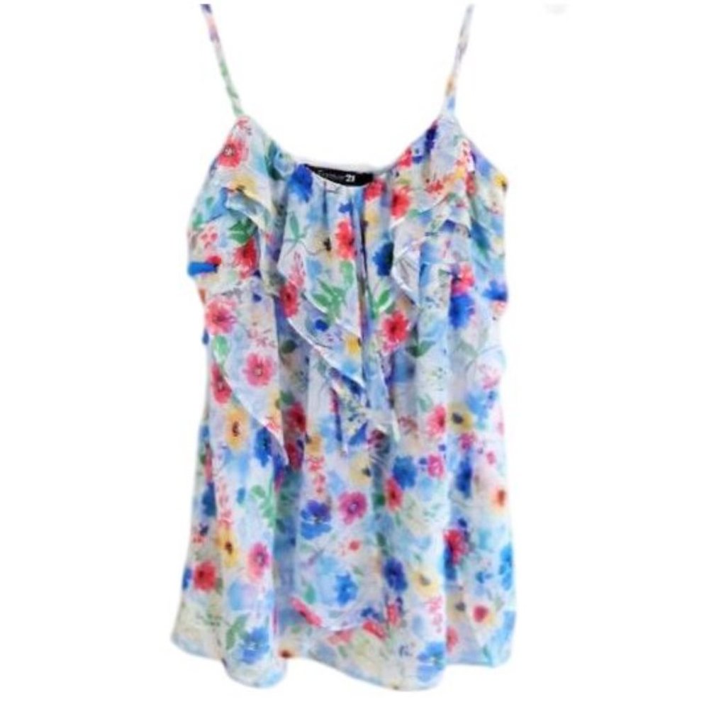 Forever 21 Top. Ruffle Floral Camisole Boho